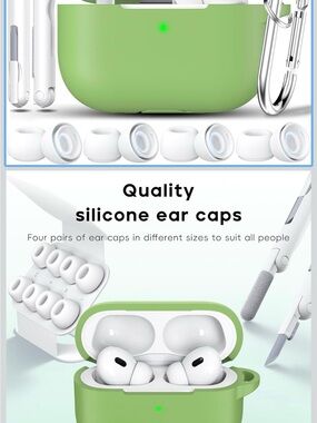 Amazon Green Silicone Protective Case with Keyring for Wireless Earbuds